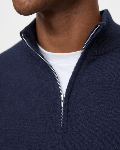 Cashmere Half Zip | Navy