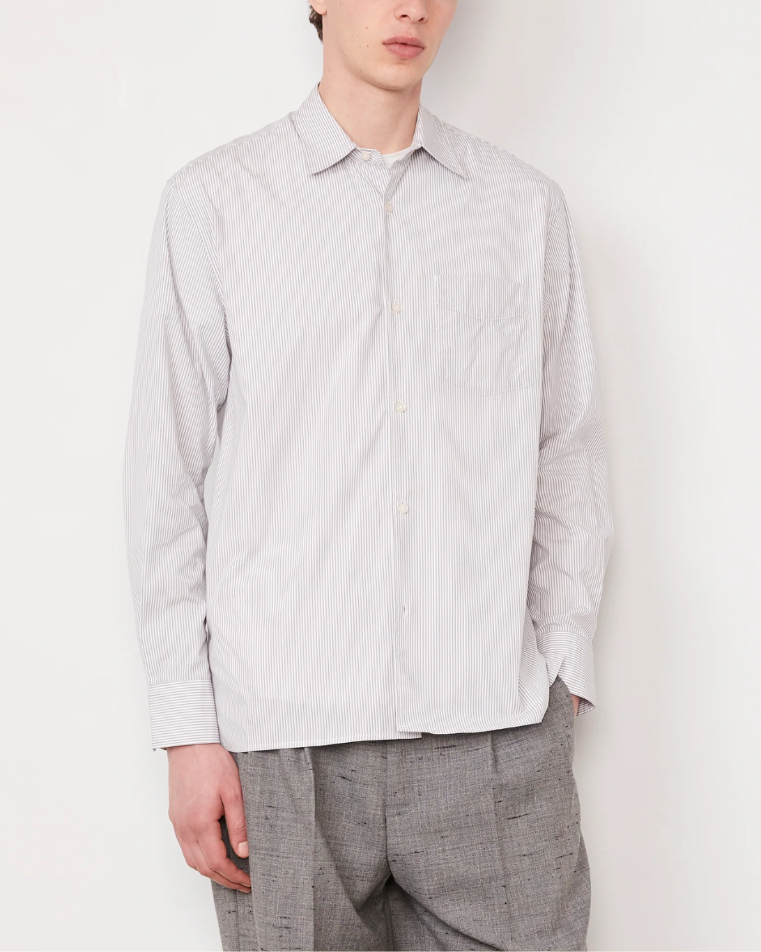 Guido Stripe Poplin | White/Grey/Black