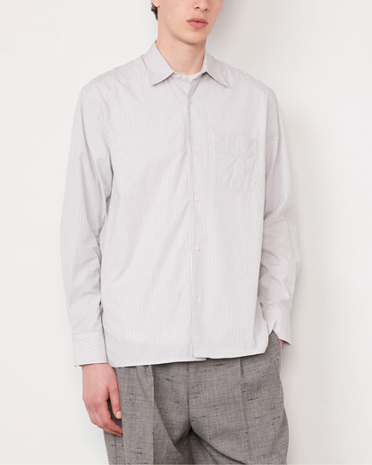 Guido Stripe Poplin | White/Grey/Black