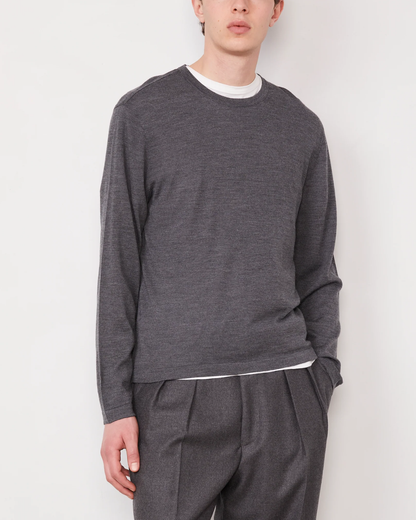 Liev L/S Tee | Mid Heather Grey