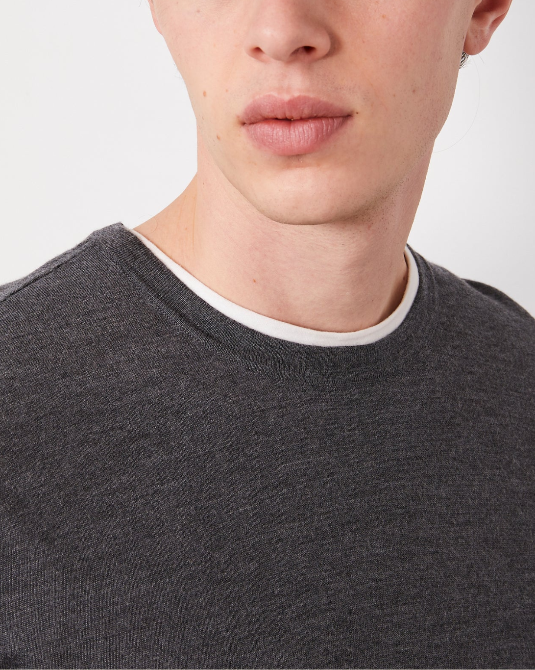 Liev L/S Tee | Mid Heather Grey