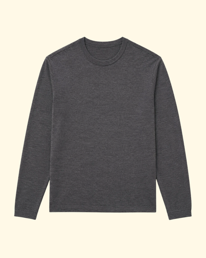 Liev L/S Tee | Mid Heather Grey