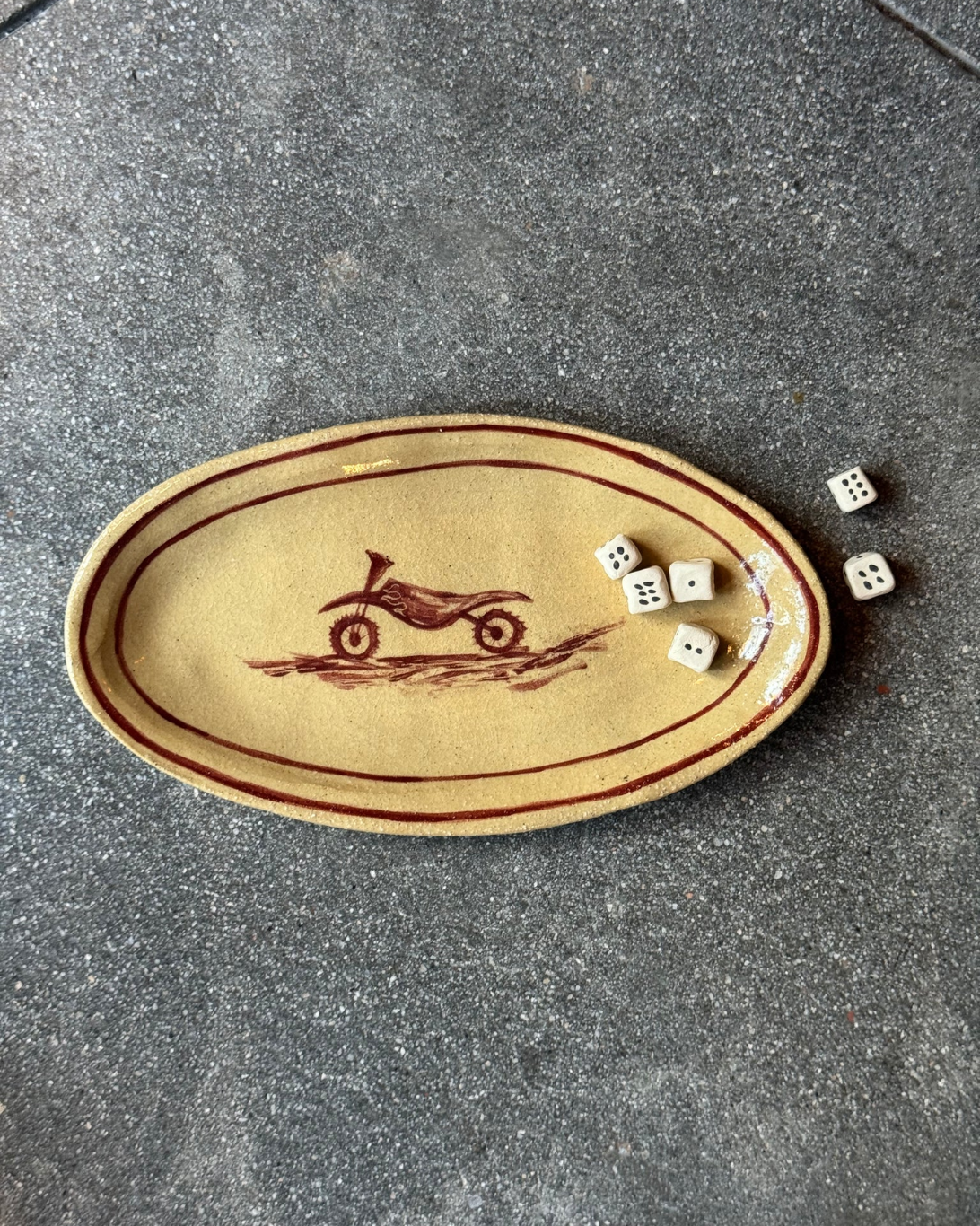 Dirt Bike Plate | Oval Bistro