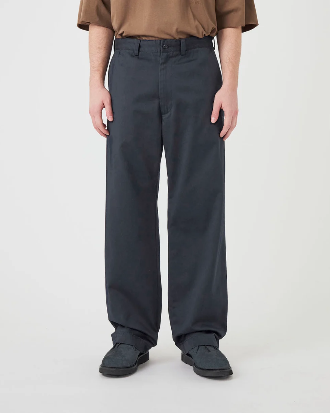 Wide Straight Chino Pants | Navy
