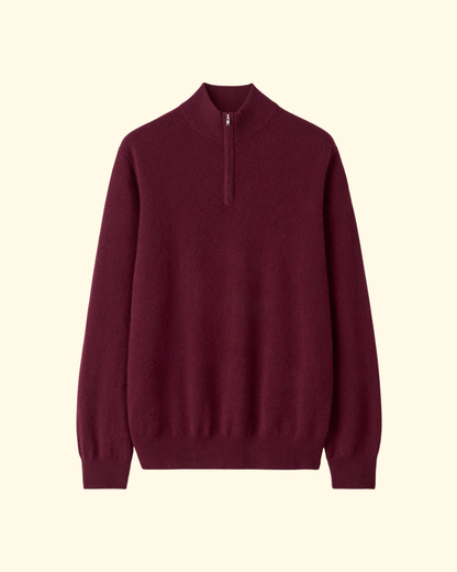 Cashmere Half Zip | Bordeaux