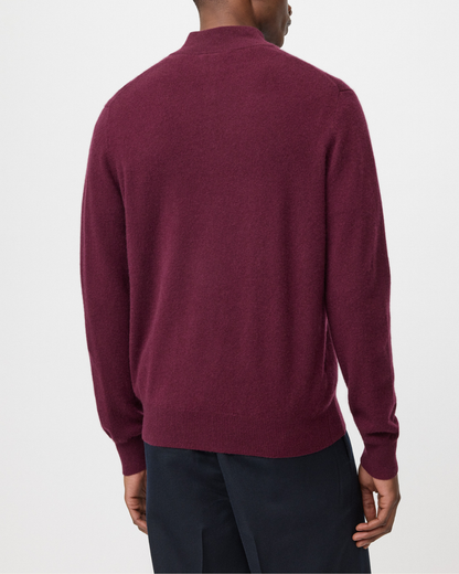 Cashmere Half Zip | Bordeaux