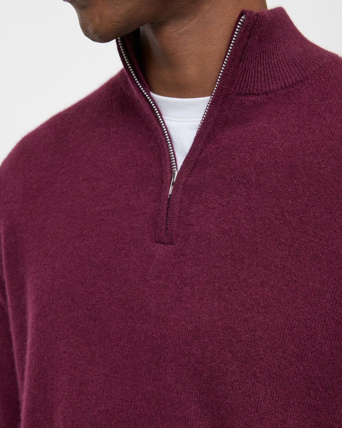 Cashmere Half Zip | Bordeaux