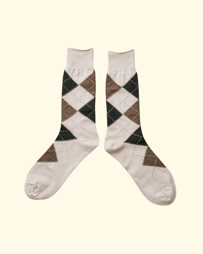 Argyle Socks | White