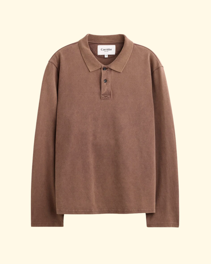 L/S Pique Polo | Brown