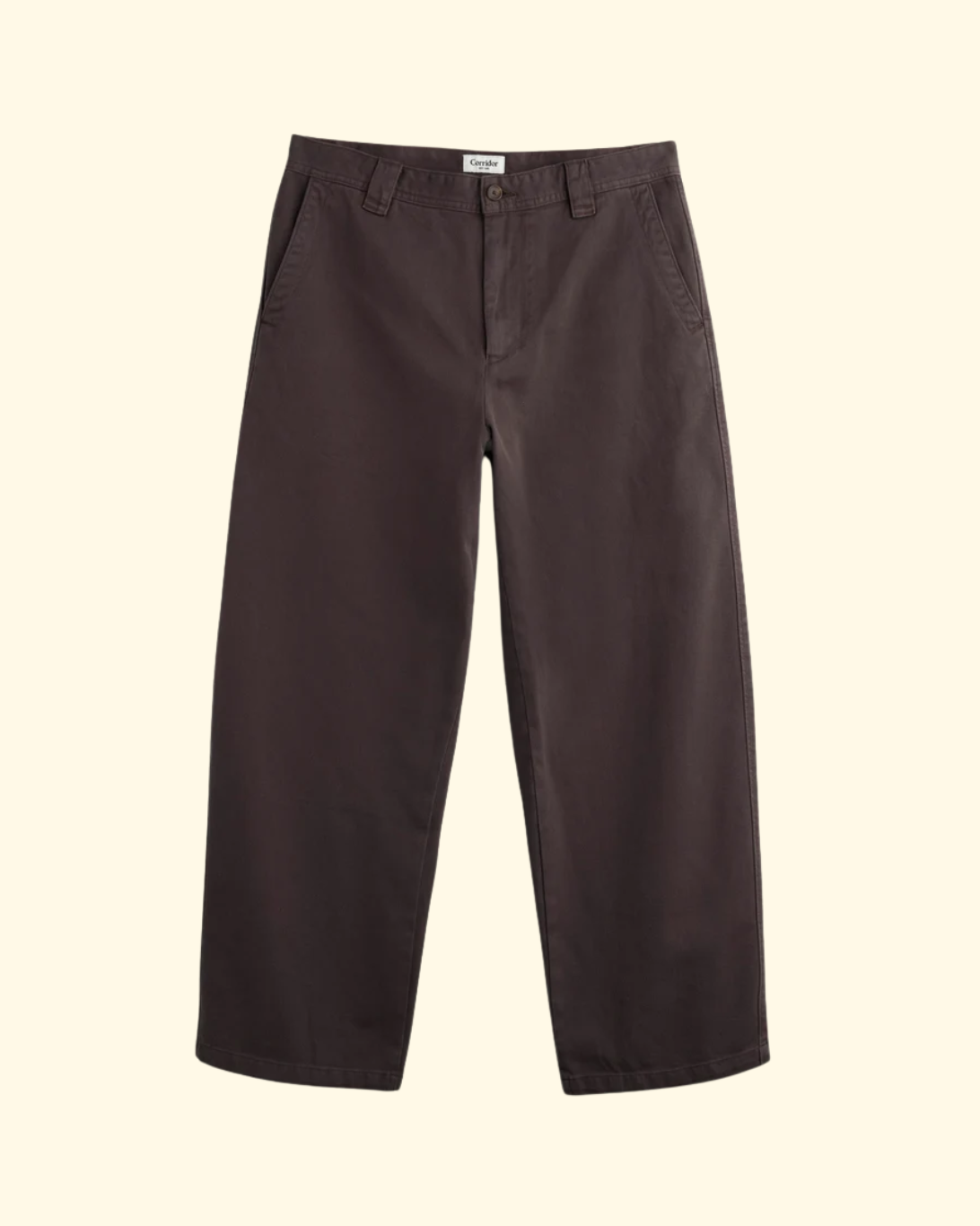 Wide Twill Pant | Brown