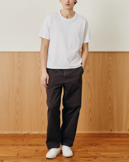 Wide Twill Pant | Brown