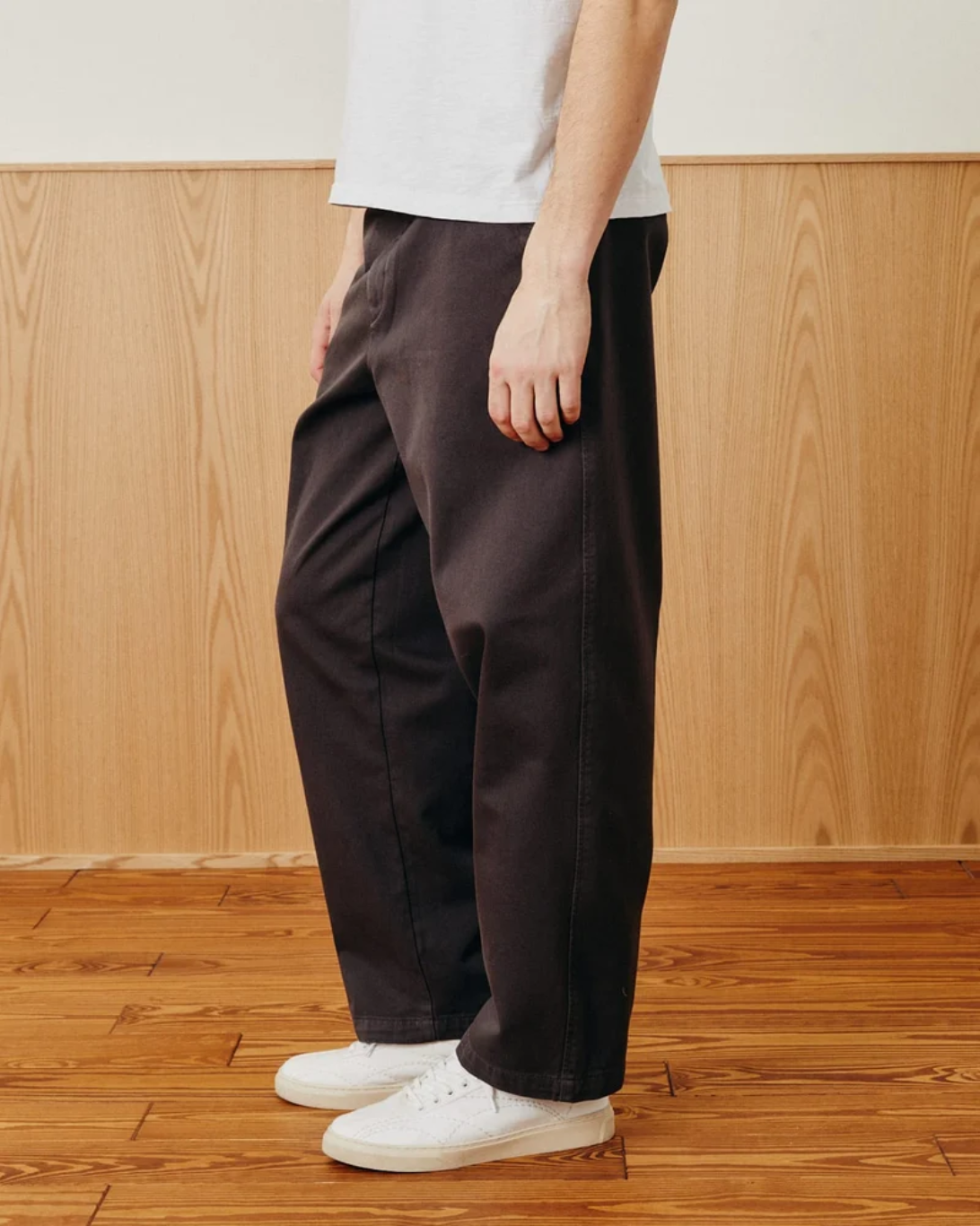 Wide Twill Pant | Brown