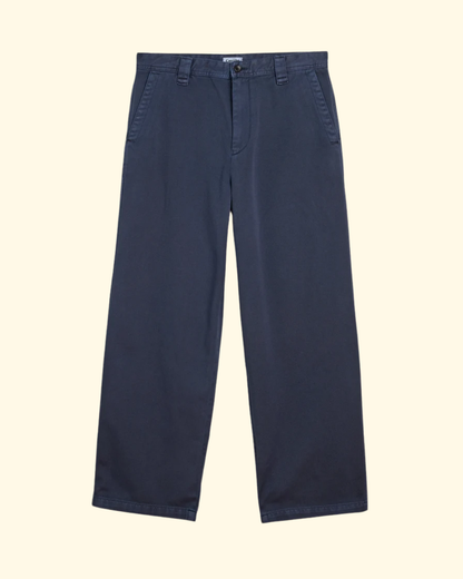 Wide Twill Pant | Navy