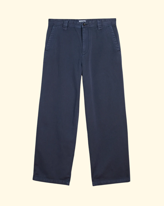 Wide Twill Pant | Navy