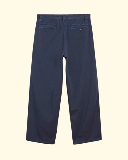 Wide Twill Pant | Navy
