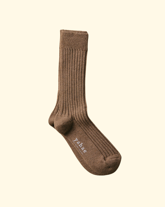 Ribbed Socks | Brown