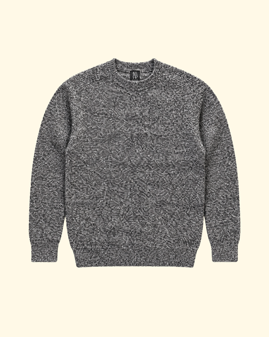 Innocent Cashmere Ribbed Crew | Brown Mix