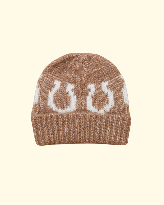 Alpaca Horseshoe Beanie | Brown