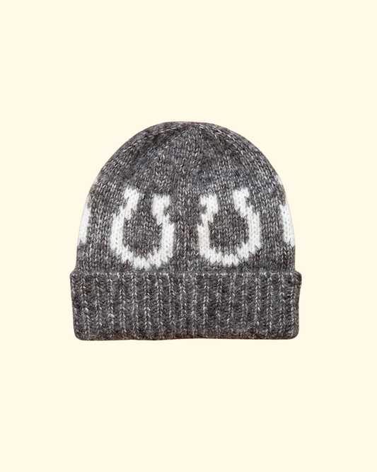 Alpaca Horseshoe Beanie | Charcoal