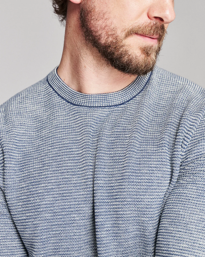 Tuck Stripe Crew | Dark Denim