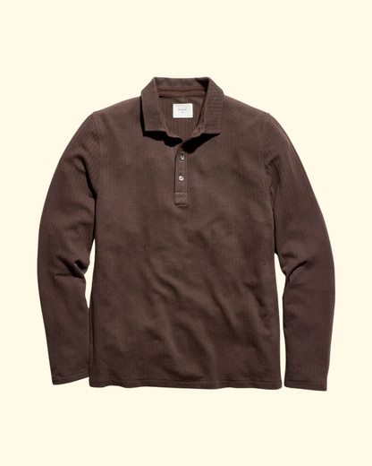 LS Herringbone Polo | Chocolate