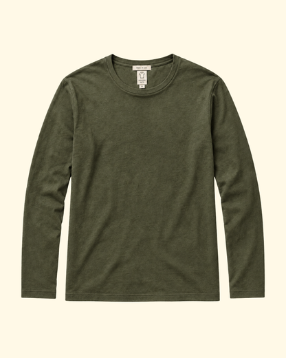 Drill Double Knit Crewneck | Military Green