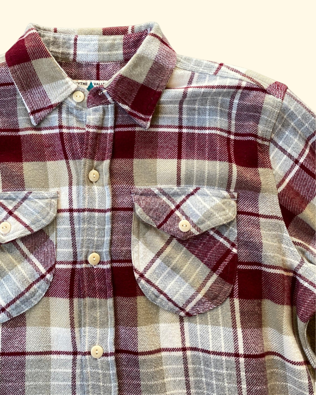 Washed Flannel Workshirt | Merlot Plaid