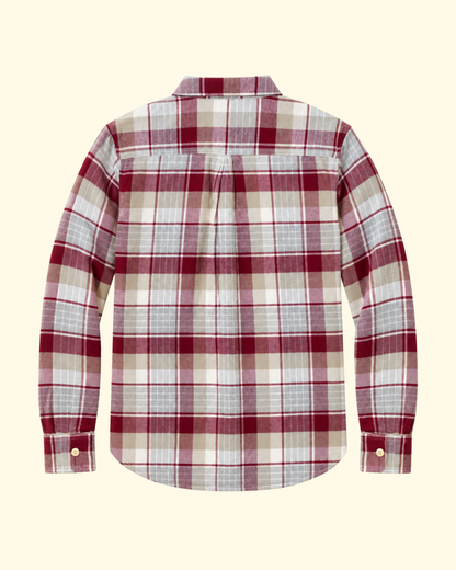 Washed Flannel Workshirt | Merlot Plaid