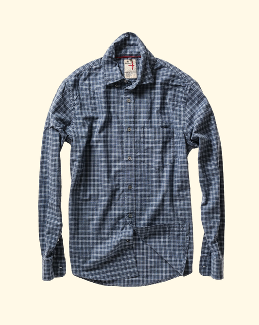 Dress Blues Shirt | Navy Gingham Plaid