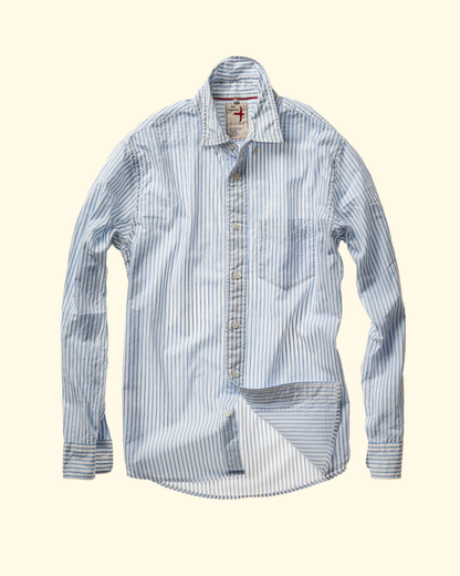Dress Blues Shirt | White/ Blue Dobby Stripe