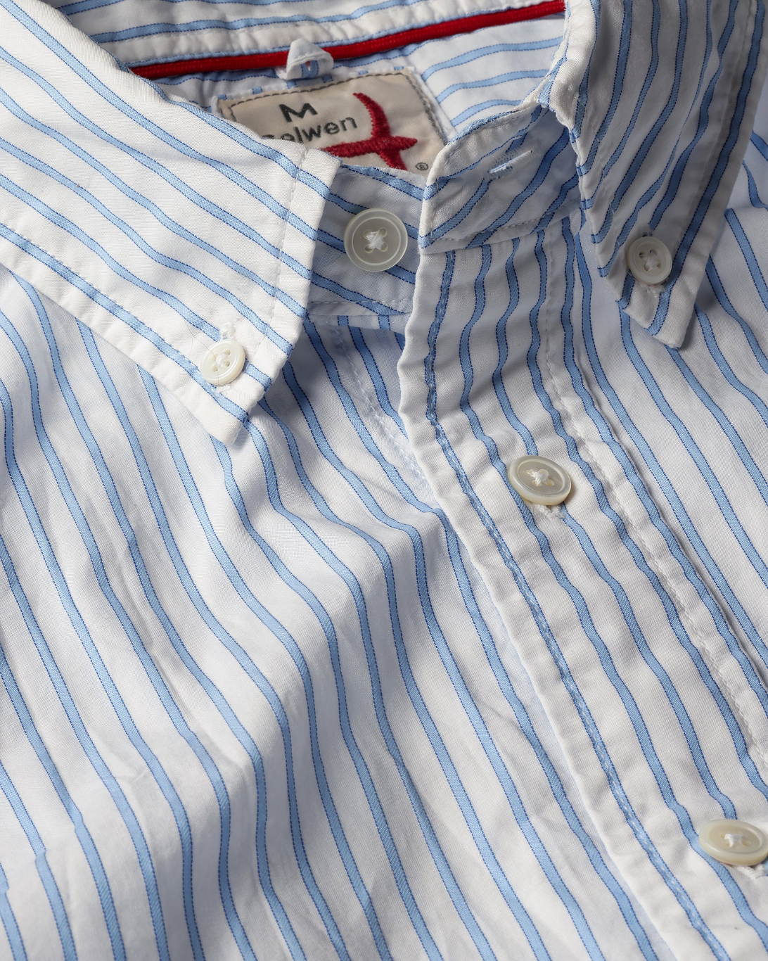 Dress Blues Shirt | White/ Blue Dobby Stripe