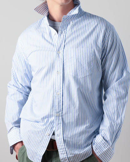 Dress Blues Shirt | White/ Blue Dobby Stripe