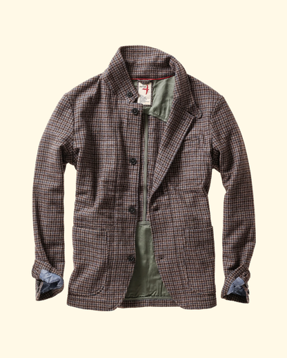 Heritage Trap Blazer | Brown/ Blue Check