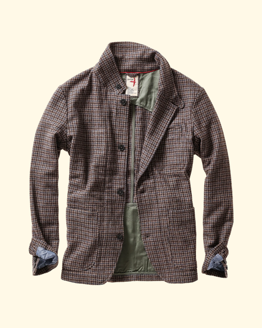 Heritage Trap Blazer | Brown/ Blue Check