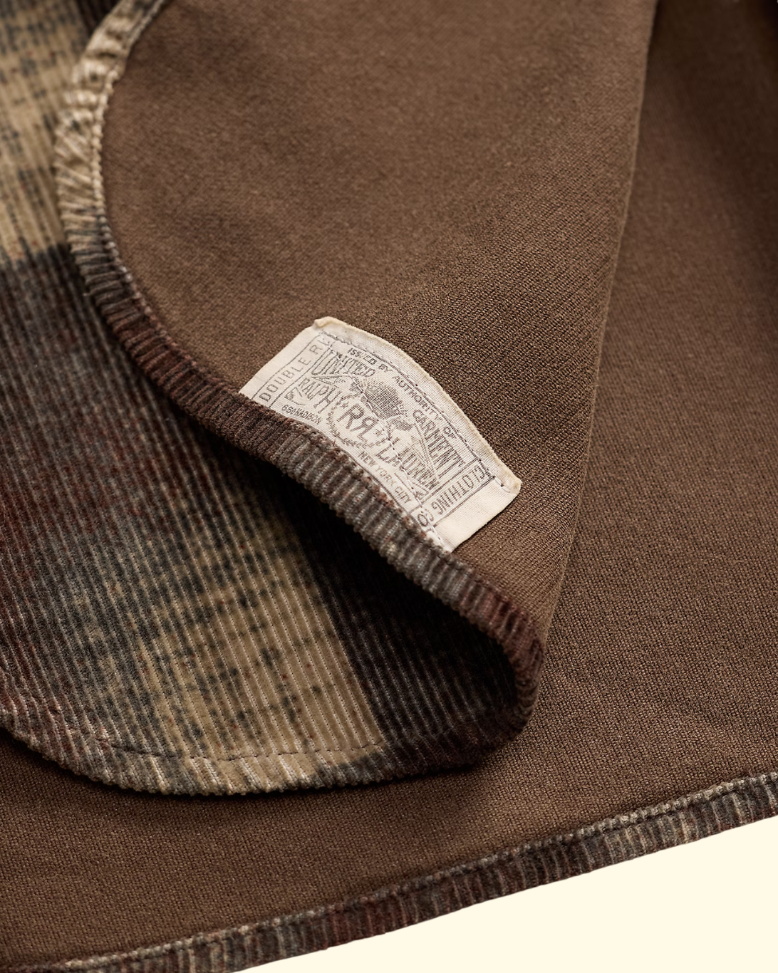 Plaid-Print Corduroy Workshirt | Brown Grey