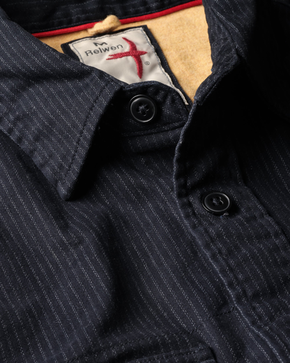 Utility Workshirt | Dark Navy Tick Stripe