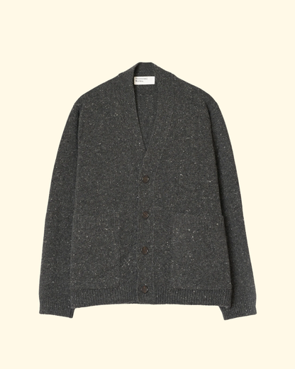 Langdale Wool Fleck Cardigan | Black