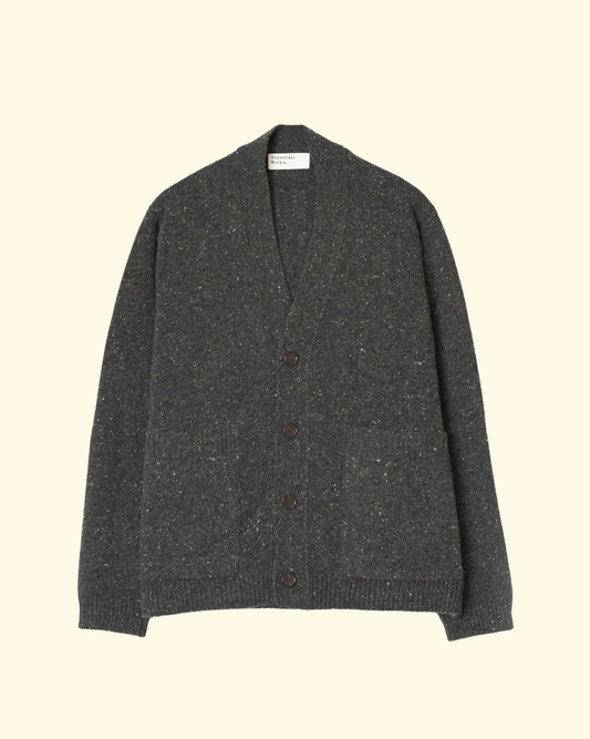 Langdale Wool Fleck Cardigan | Black