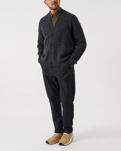 Langdale Wool Fleck Cardigan | Black
