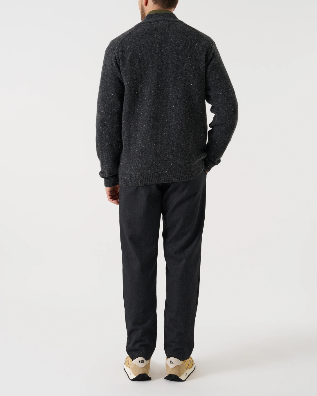 Langdale Wool Fleck Cardigan | Black