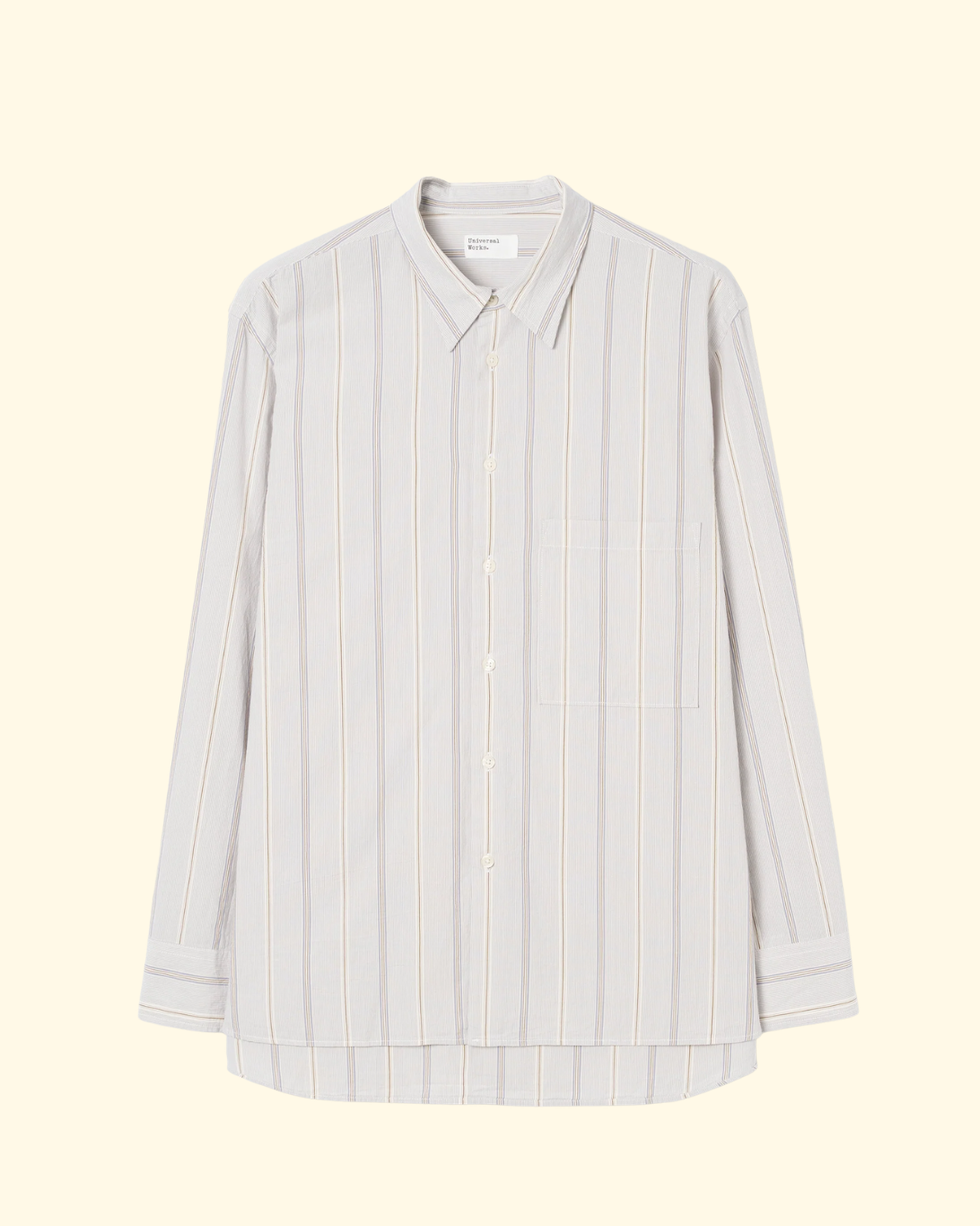 Square Pocket Shirt | Dove Stripe