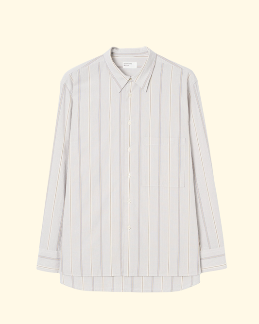 Square Pocket Shirt | Dove Stripe