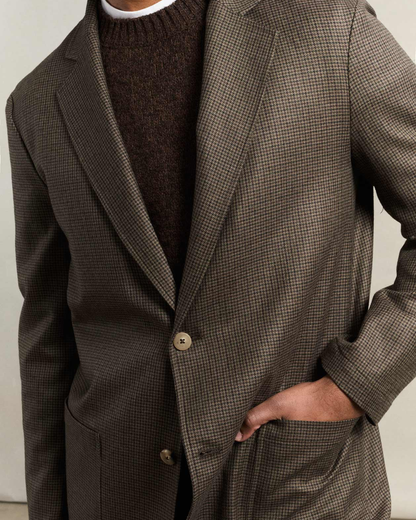 Writer's Jacket | Mini Houndstooth Olive