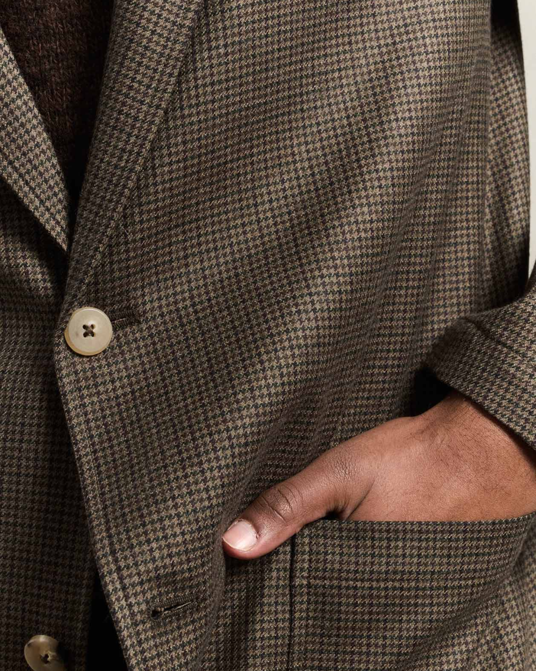 Writer's Jacket | Mini Houndstooth Olive