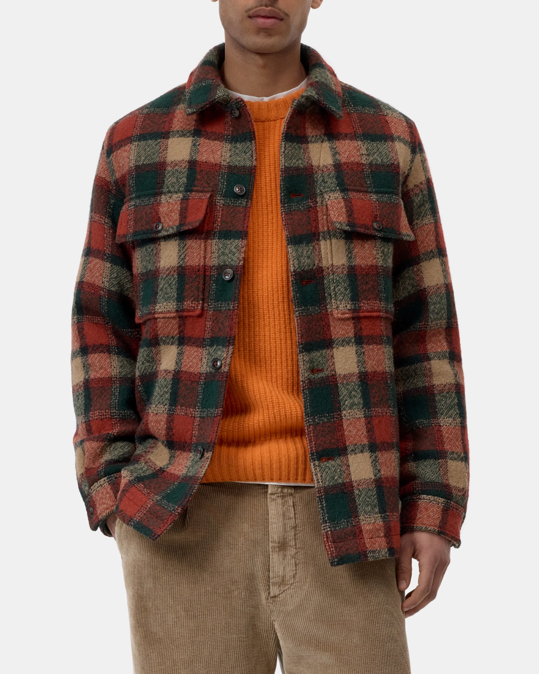 Wool Mixed Overshirt Jacket | Ember