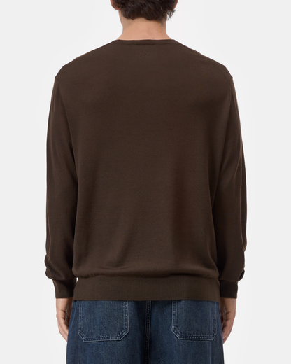 Fine Knit Crewneck | Espresso Brown