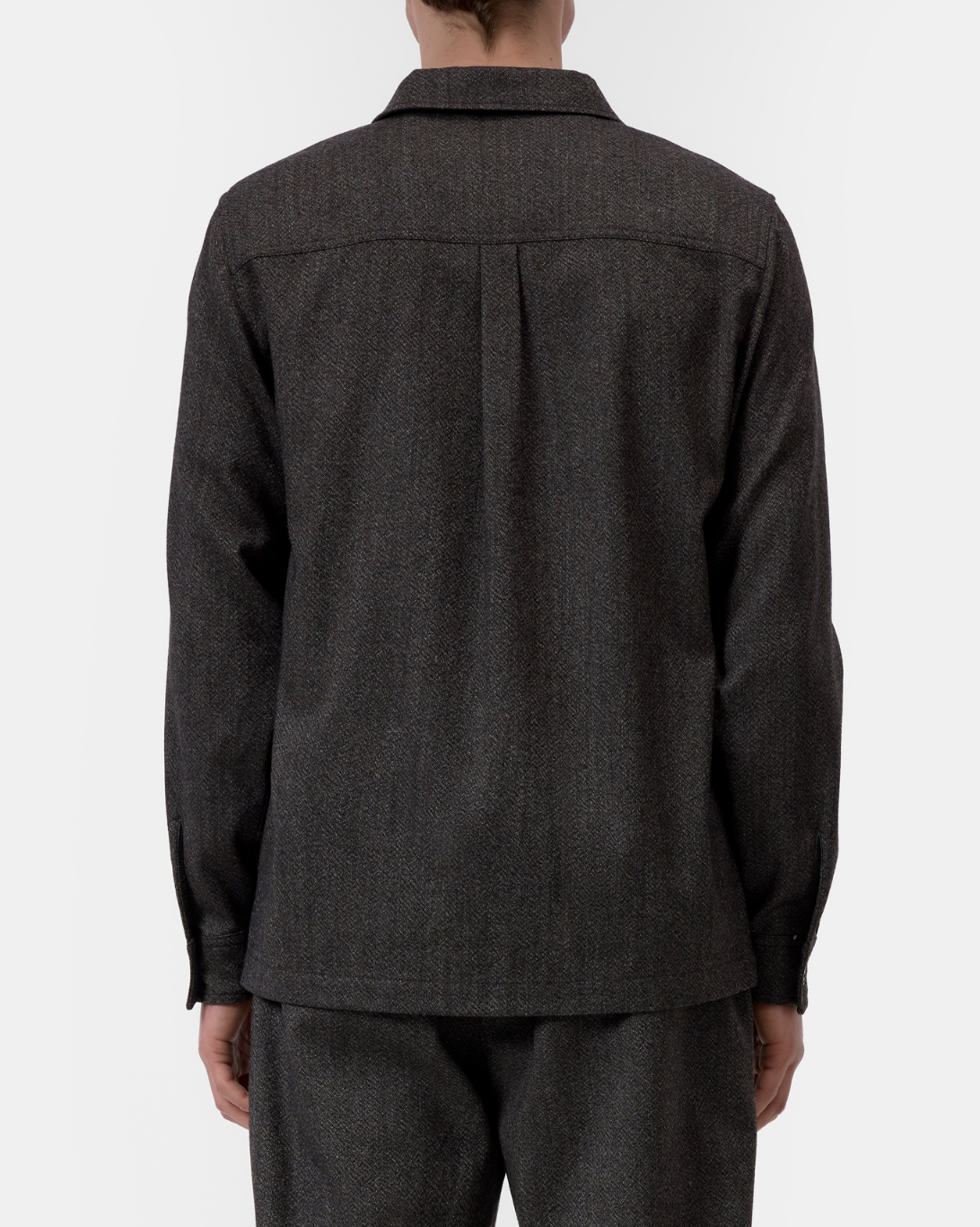 Textured Wool Overshirt | Espresso Melange