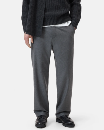 Fairport Wool Relaxed Trouser | Grey Melange