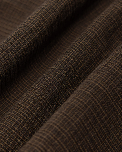 Dirleton Crinkle Cotton Shirt | Olive Check