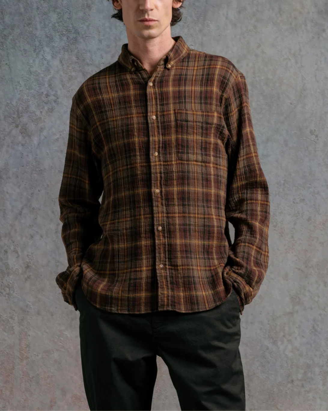 Raeburn Seersucker Shirt | Brown